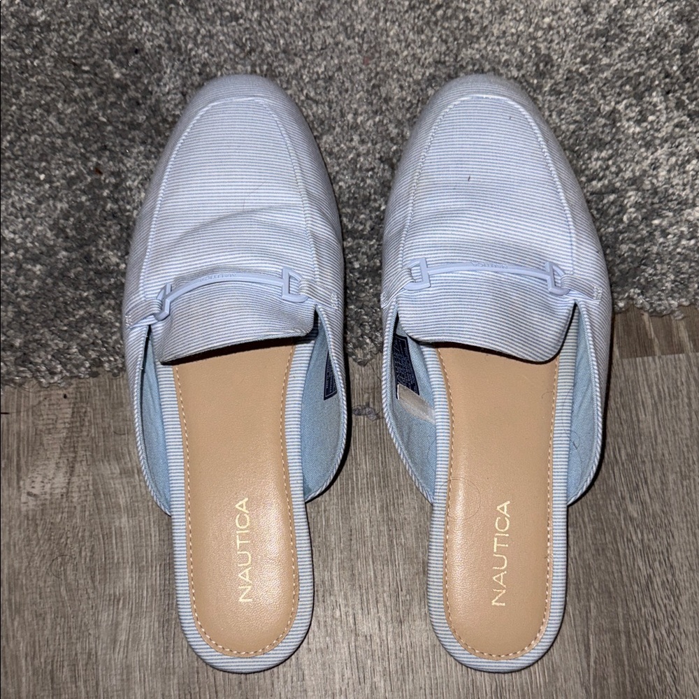 Nautica Pale Blue Slip-On Mules